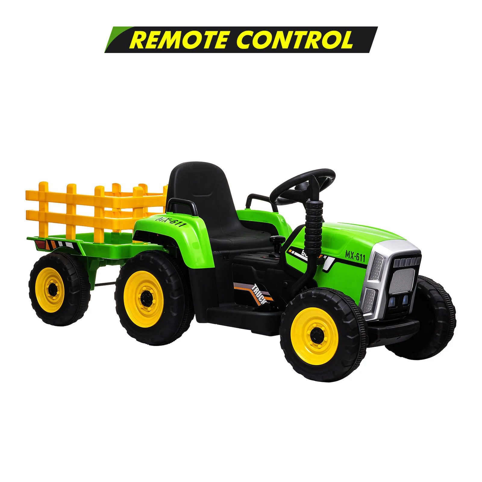 12V Kids Ride-On Tractor Truck with Music and Detachable Trailer for Boys and Girls - Image 12