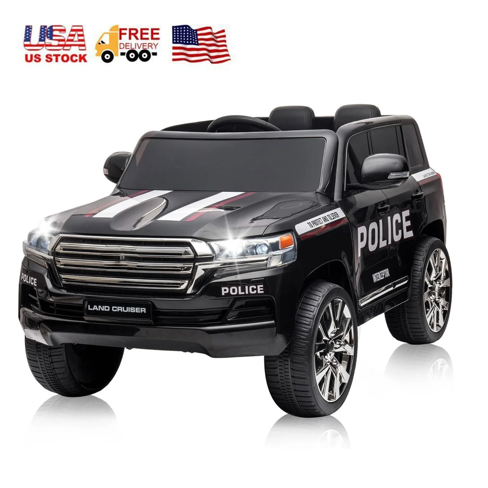 12V Kids Electric Ride-On 2-Seater Car Truck with Remote Control, LED Lights, and Music - Image 7