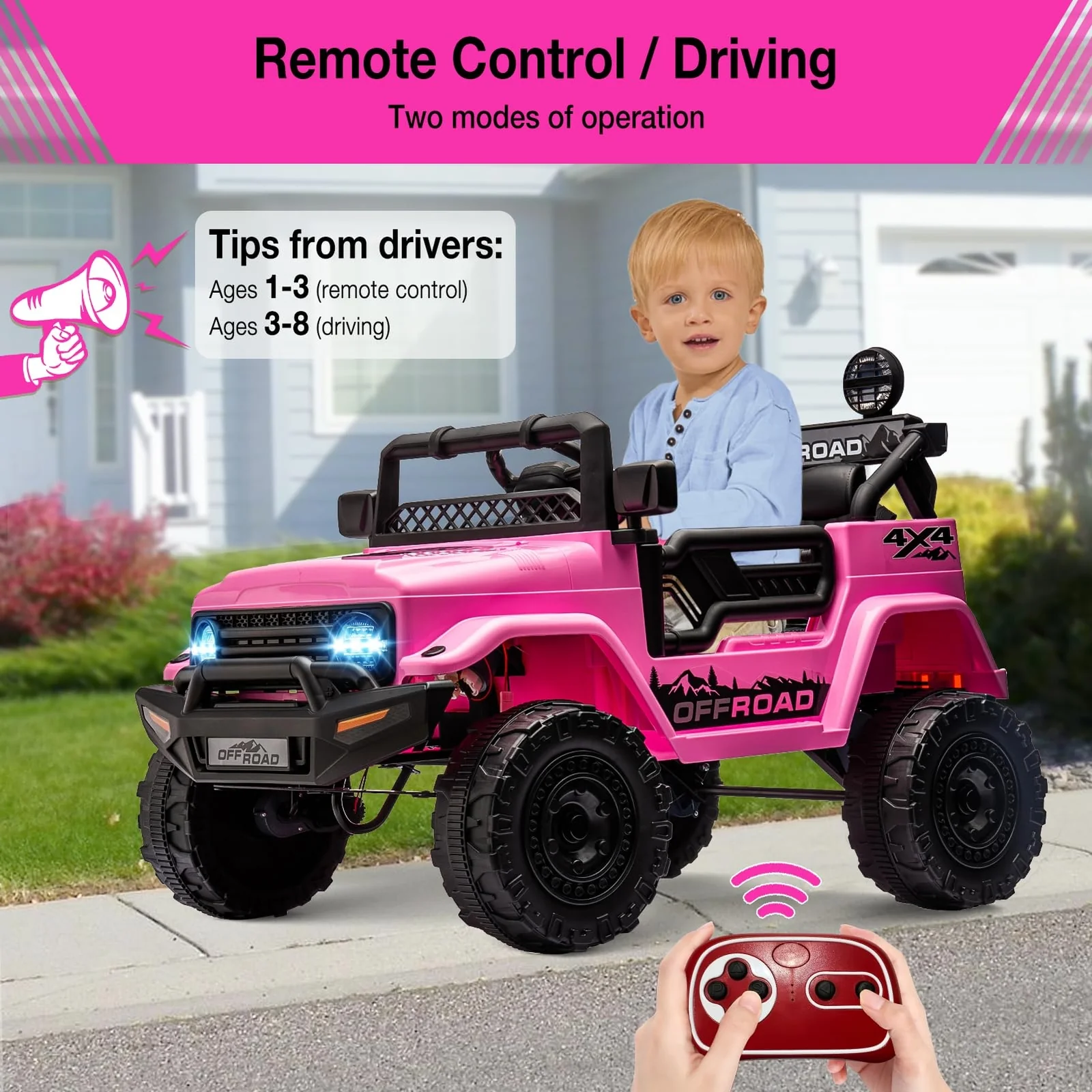 12V Kids Electric Ride-On Battery Powered Truck Car with LED Lights - Image 4