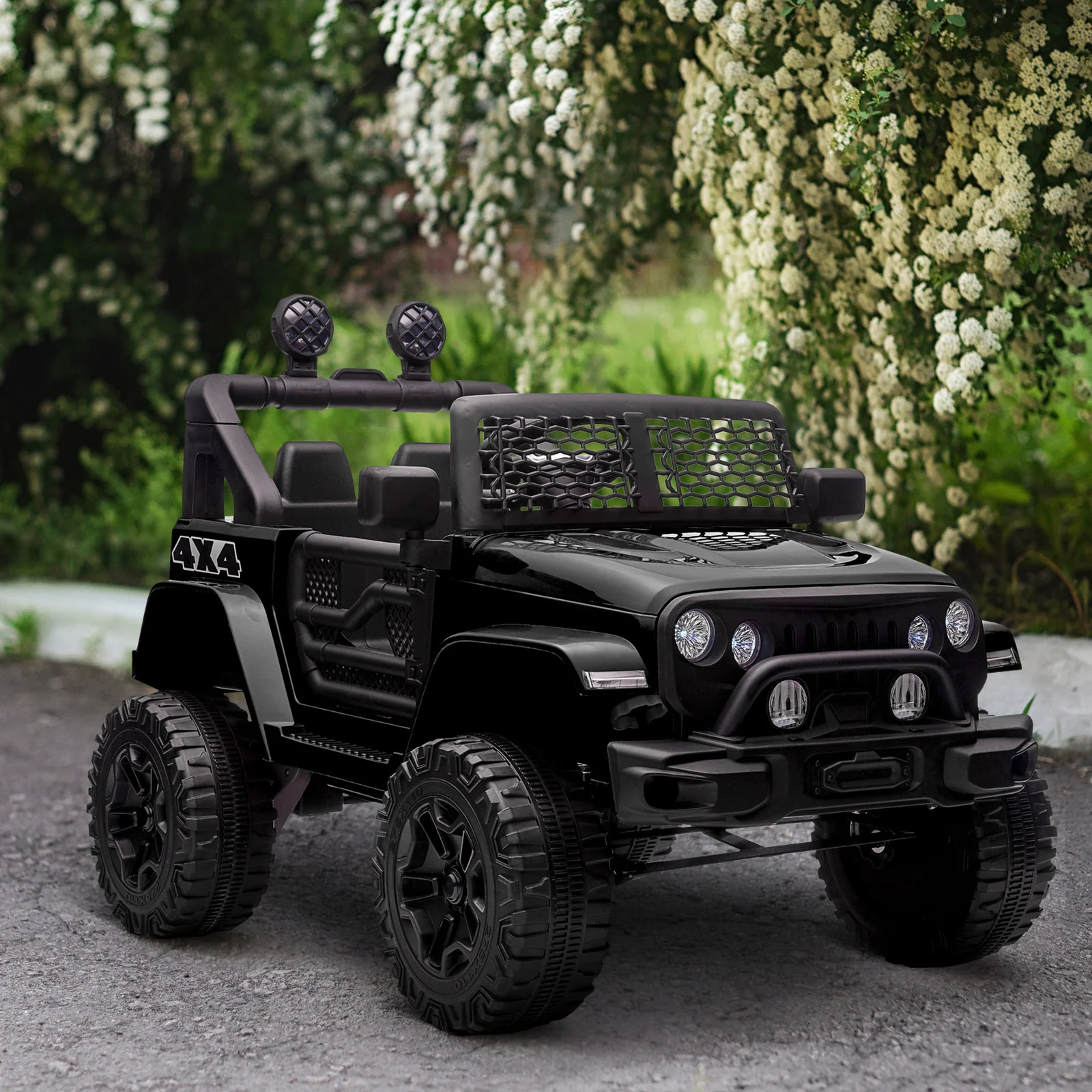 12V Electric Ride-On Kids Truck with Remote Control Battery Powered Car Black - Image 9