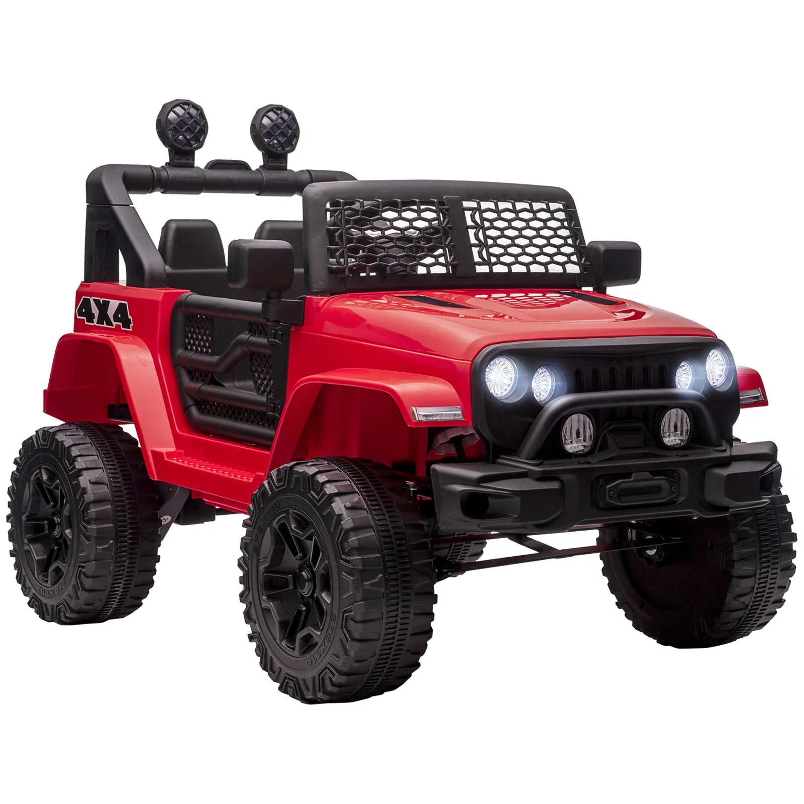 12V Electric Kids Ride-On Truck with Remote Control, Red Battery-Powered Toy Car - Image 3