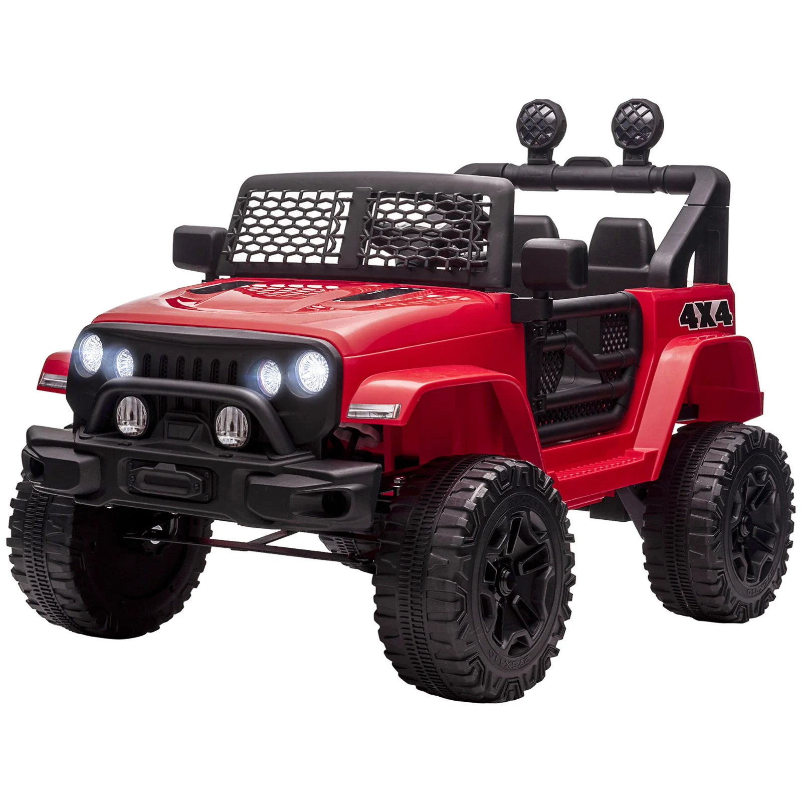 12V Electric Kids Ride-On Truck with Remote Control, Red Battery-Powered Toy Car - Image 4