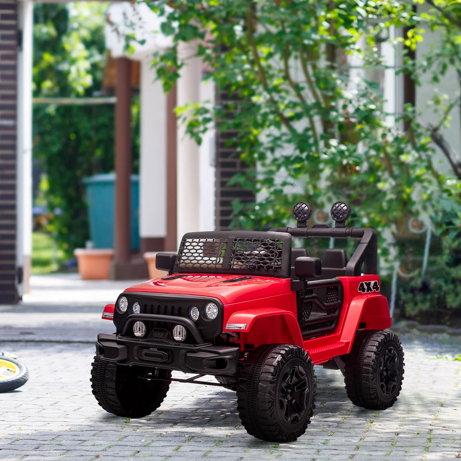 12V Electric Kids Ride-On Truck with Remote Control, Red Battery-Powered Toy Car - Image 9