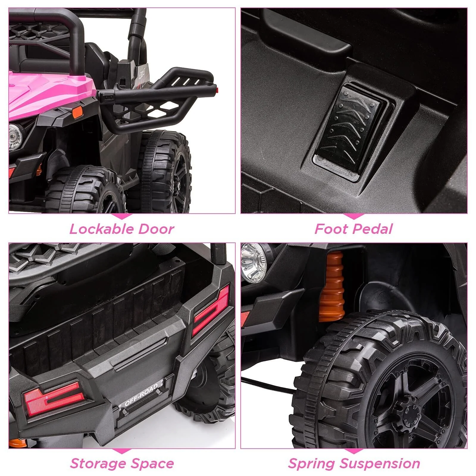 12V Kids Ride On Car Truck with Remote Control and Spring Suspension - Image 4