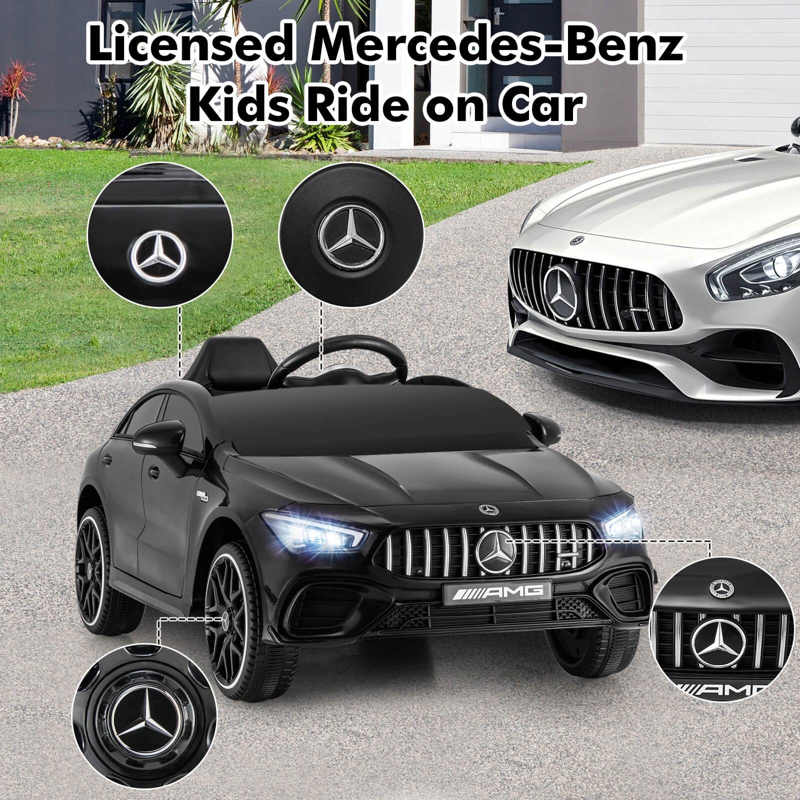 12V Kids Ride-On Car with Remote, Rocking Function, Transport Wheels, Lights, and Music - Image 10
