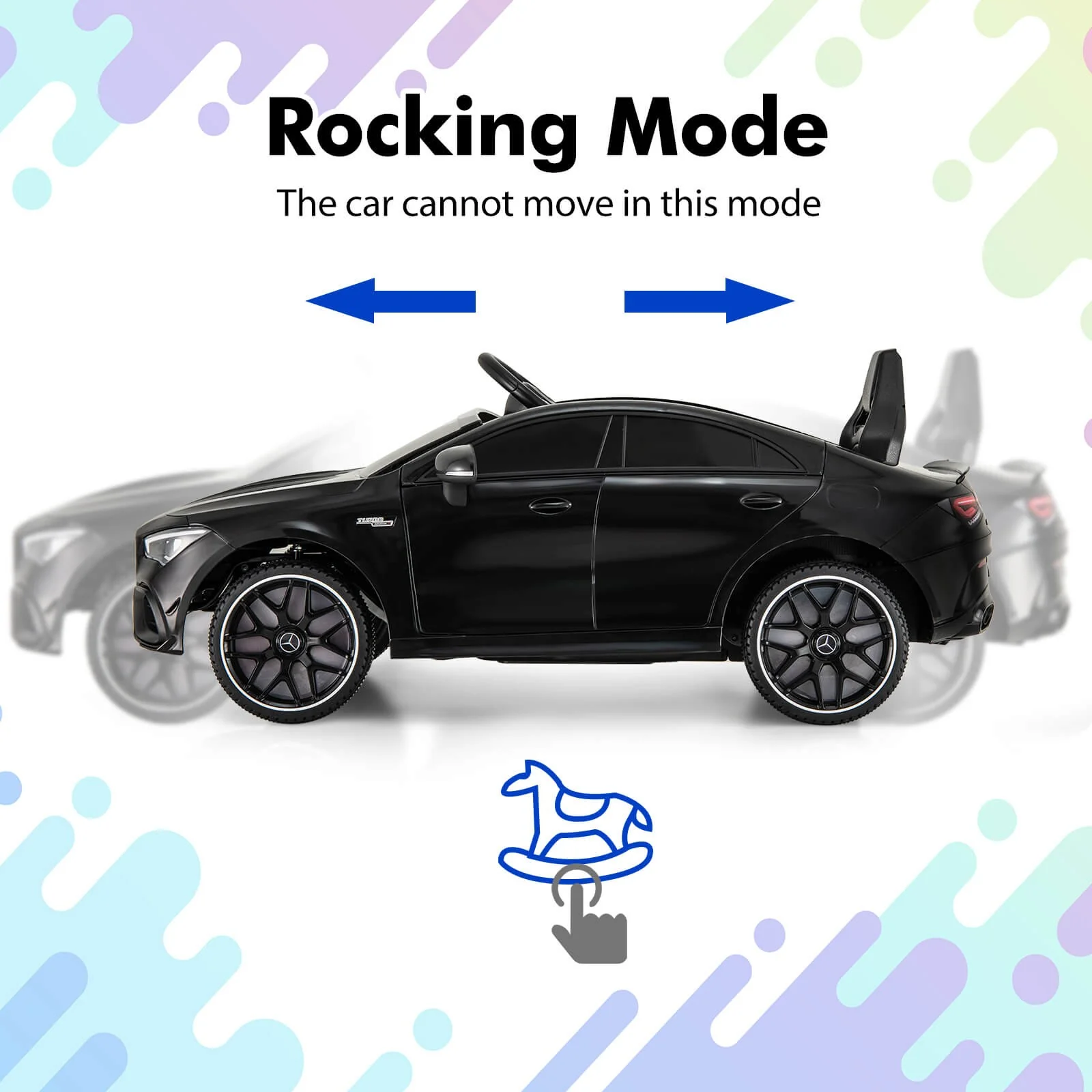 12V Kids Ride-On Car with Remote, Rocking Function, Transport Wheels, Lights, and Music - Image 5