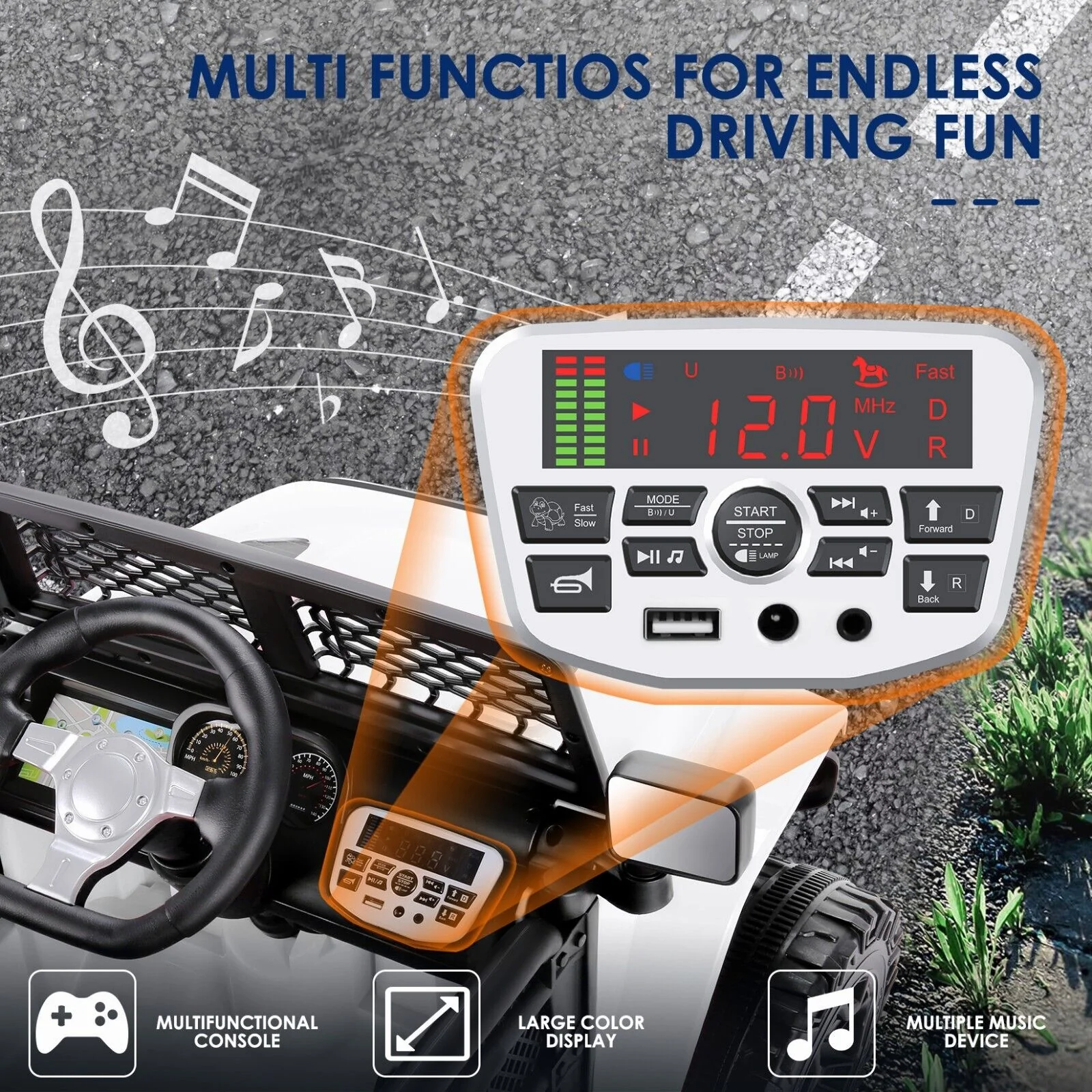 12V Kids Ride On Car with LED Lights, Music, and Remote Control - Perfect Gift for Little Drivers! - Image 32