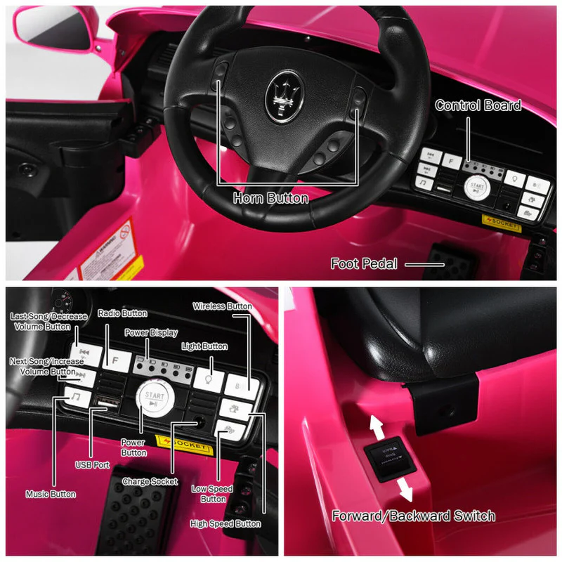 12V Kids Ride-On Car with Remote Control and LED Lights - Image 8