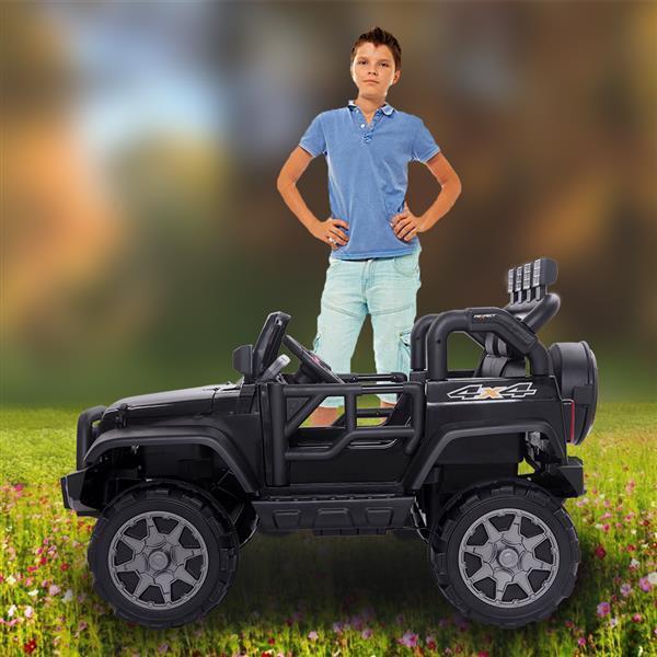 12V Kids Ride On Car with Remote Control - Rechargeable Battery, 4 mph Speed, Black - Image 12