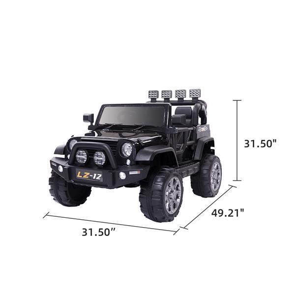 12V Kids Ride On Car with Remote Control - Rechargeable Battery, 4 mph Speed, Black - Image 9