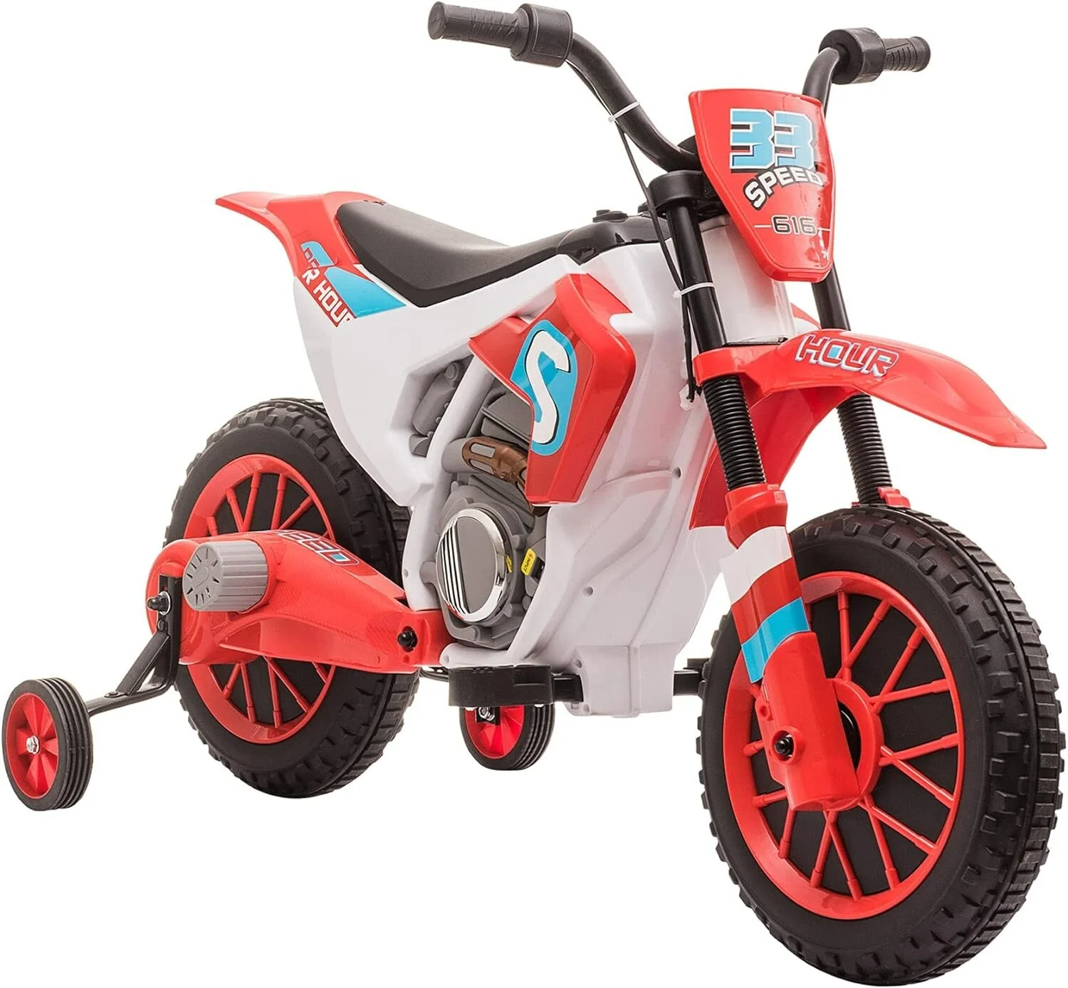 12V Kids Electric Ride-On Dirt Bike Motorcycle Toy with Training Wheels