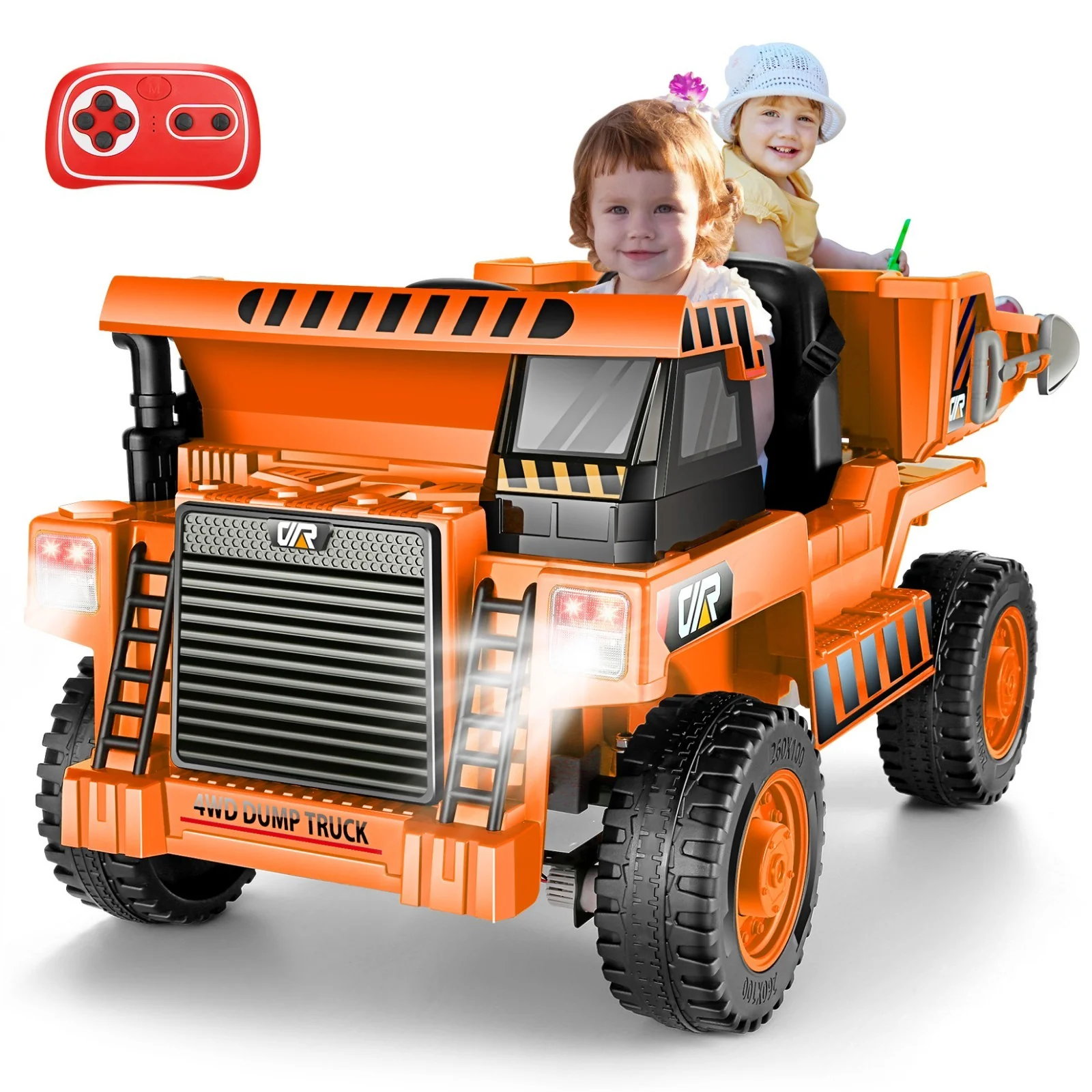 12V Kids Electric Ride-On Dump Truck with Remote Control, Music, and Functional Dump Bed - Image 21