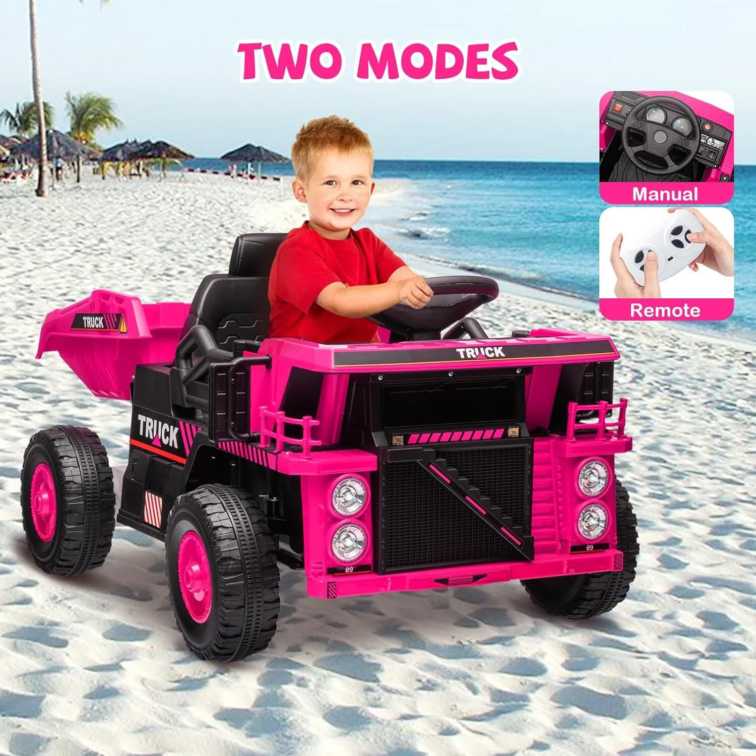 12V Electric Kids Ride-On Dump Truck Construction Vehicle with Remote Control - Image 15