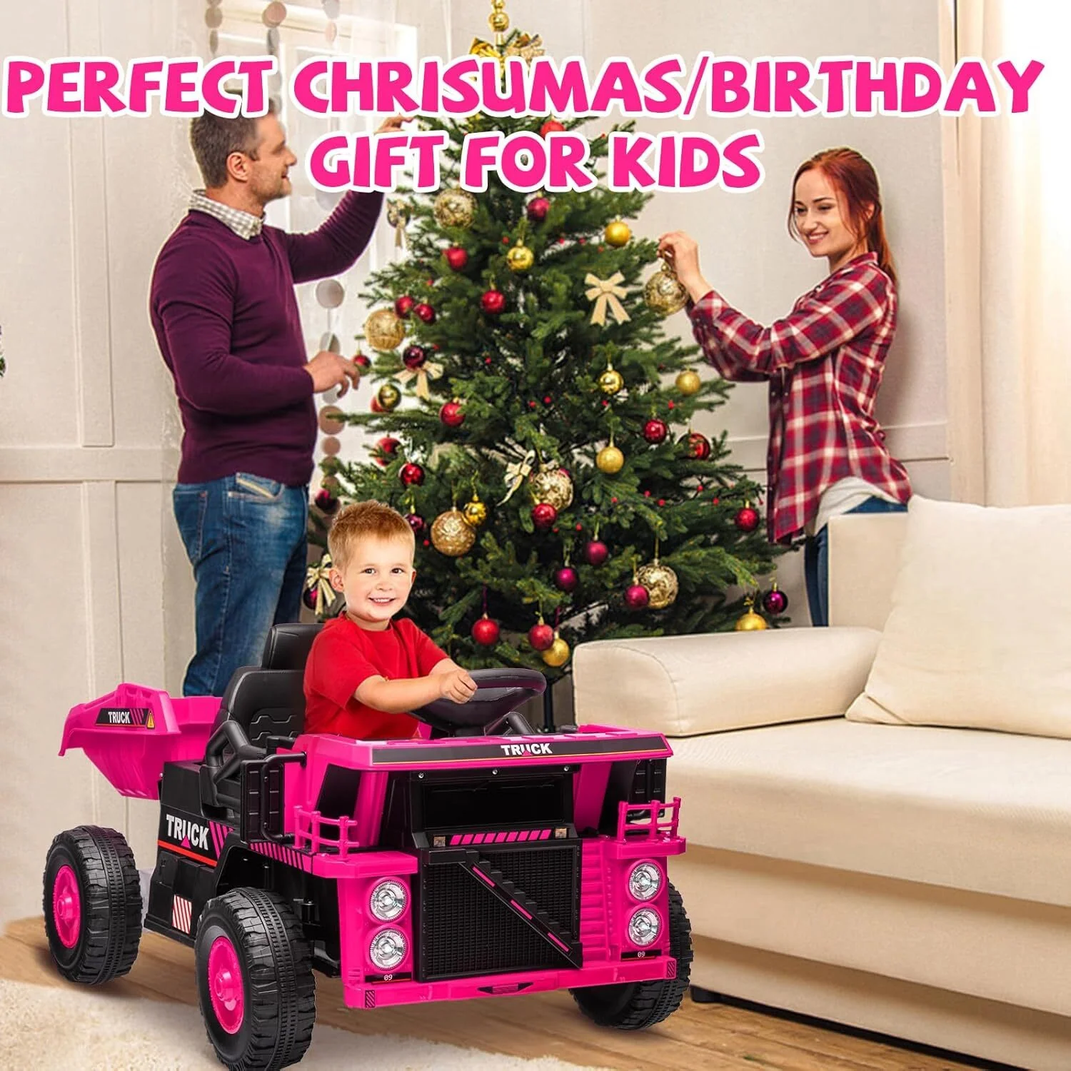12V Electric Kids Ride-On Dump Truck Construction Vehicle with Remote Control - Image 19