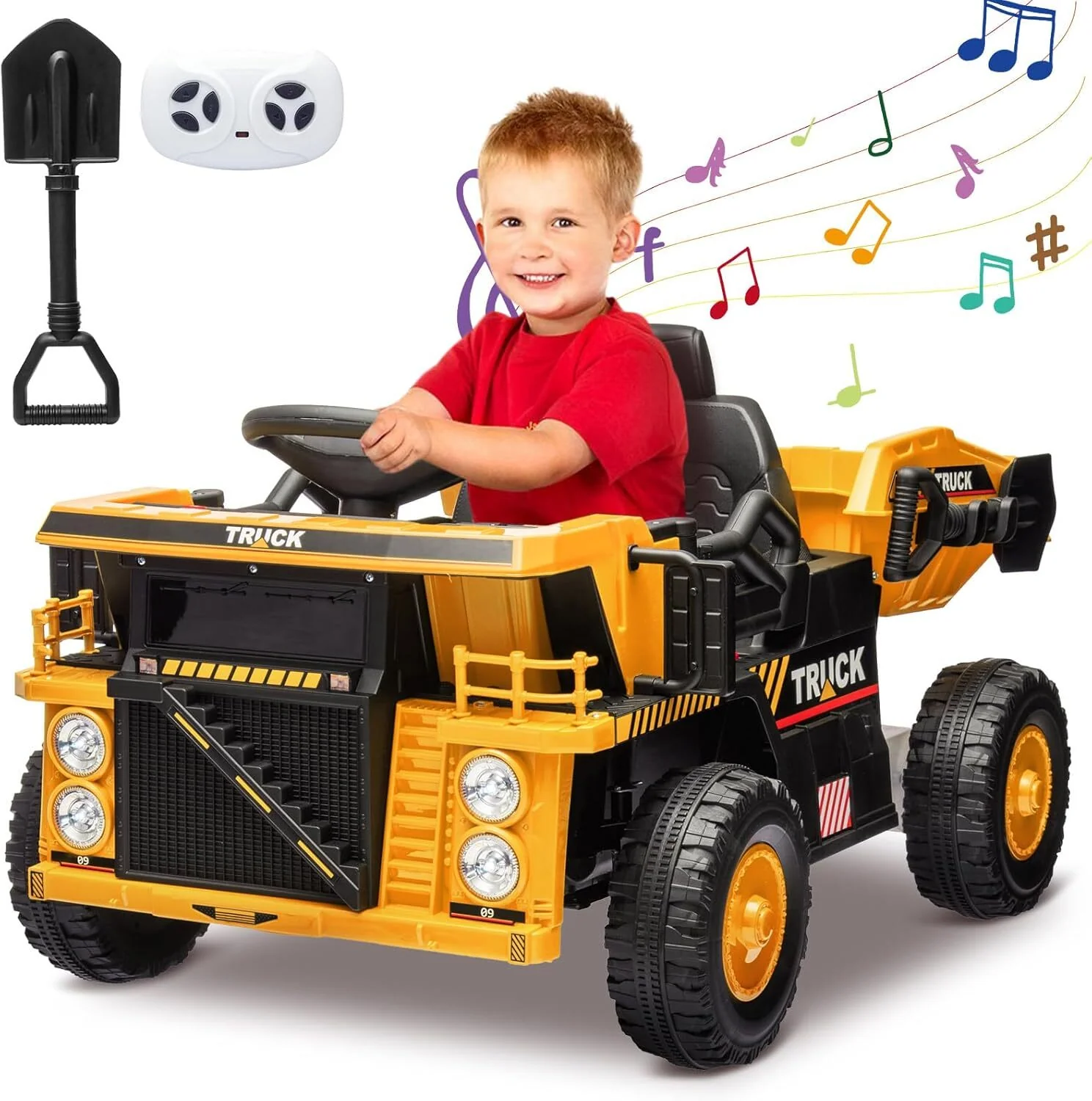 12V Electric Kids Ride-On Dump Truck Construction Vehicle with Remote Control - Image 2