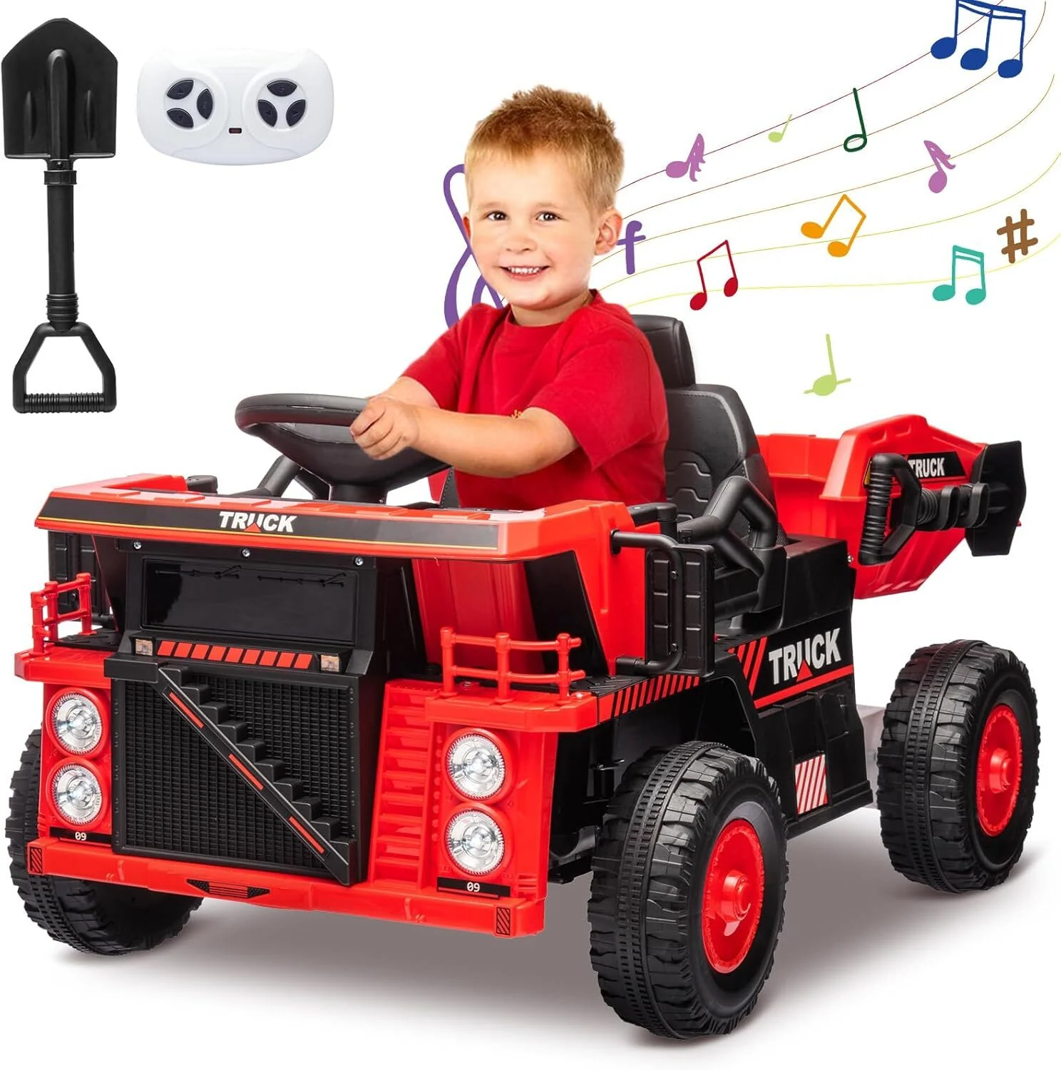 12V Electric Kids Ride-On Dump Truck Construction Vehicle with Remote Control - Image 26