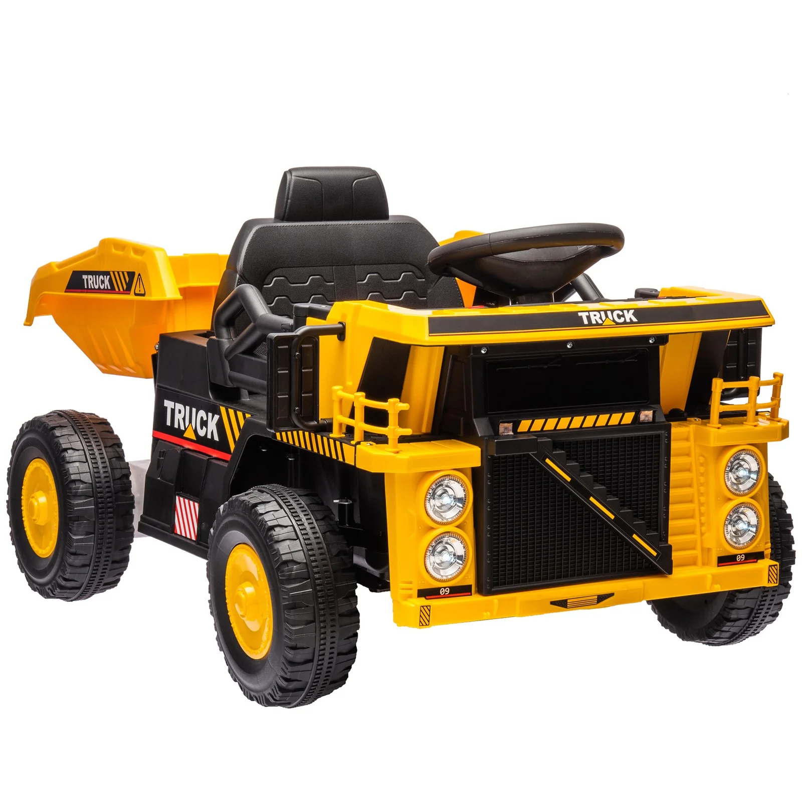 12V Electric Kids Ride-On Dump Truck with Functional Dump Bed and Shovel - Image 4