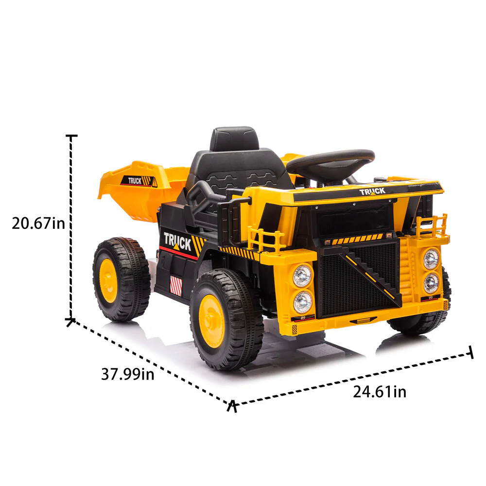 12V Kids Ride-On Dump Truck with Remote Control, Speeds 1.2-3.1 MPH, Toy for Ages 3-5 - Image 2