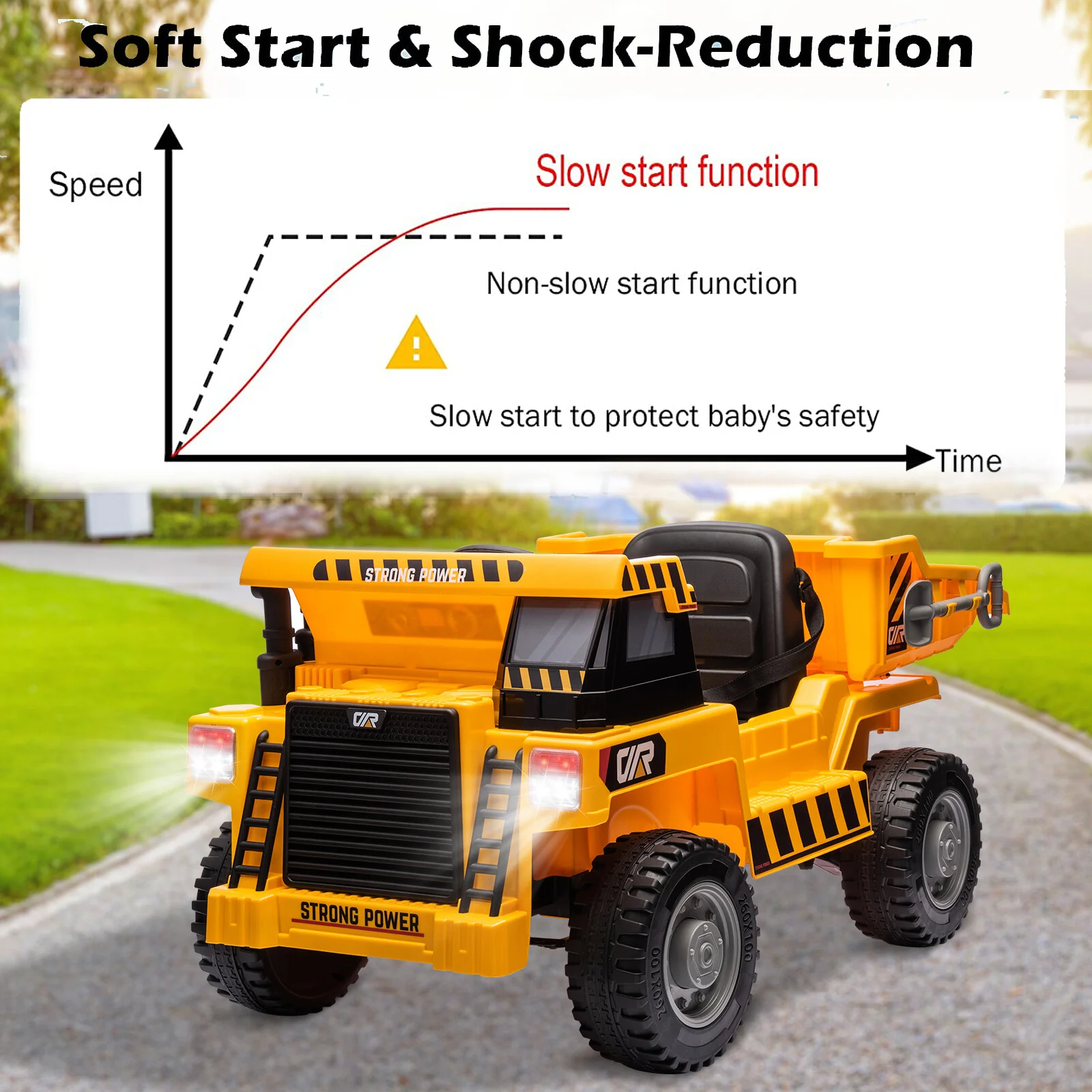 12V Kids Ride-On Electric Dump Truck with Remote Control and MP3 Player - Image 9