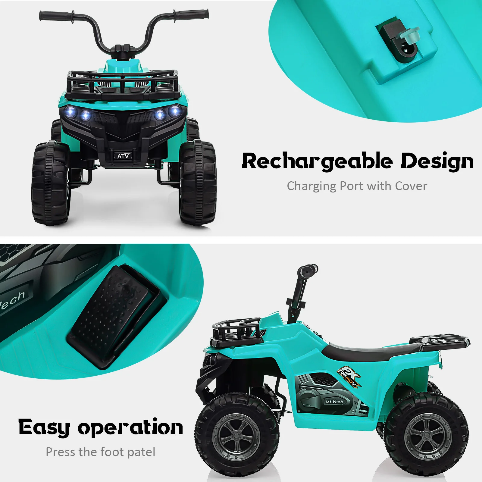 12V Kids Electric Ride-On 4-Wheeler ATV Quad with 1.8 MPH Max Speed - Image 24