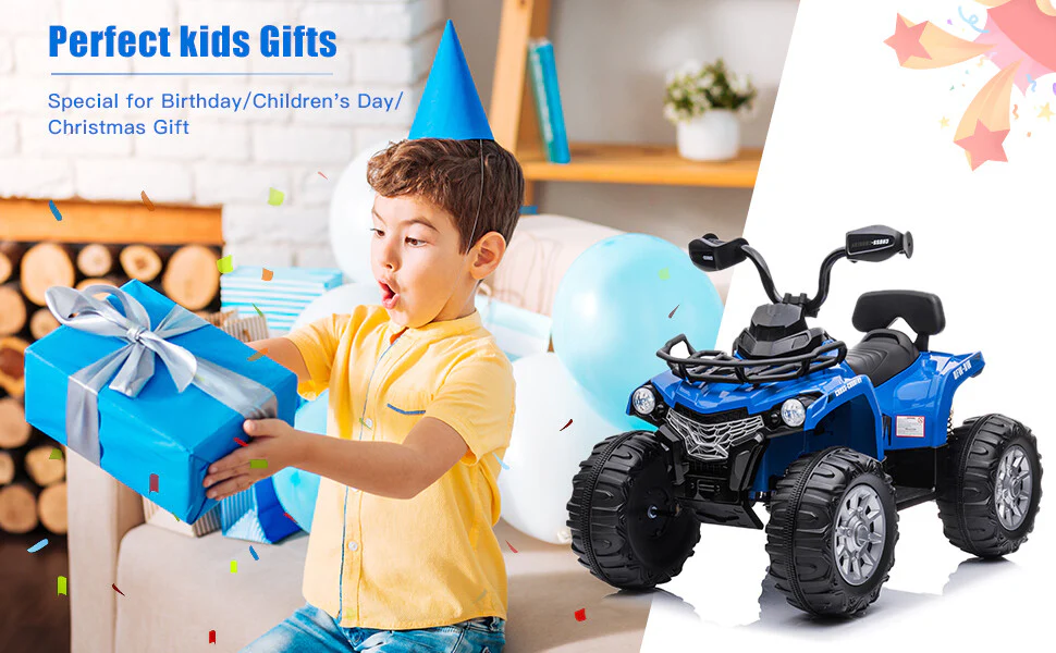 12V Kids Electric Ride-On ATV 4-Wheeler Quad Car Toy with MP3 and Headlights - Image 25