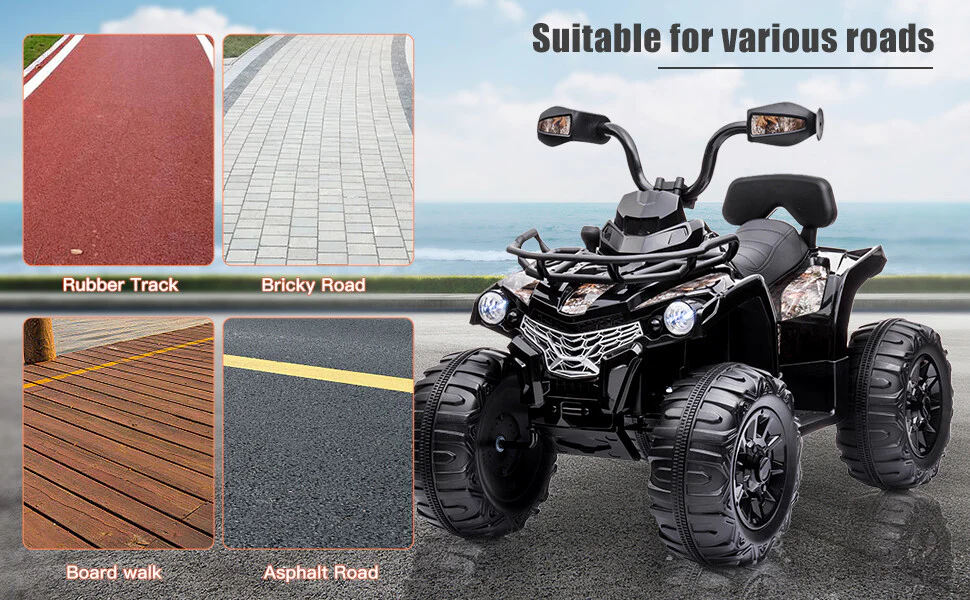 12V Kids Electric Ride-On ATV 4-Wheeler Quad Car Toy with MP3 and Headlights - Image 9
