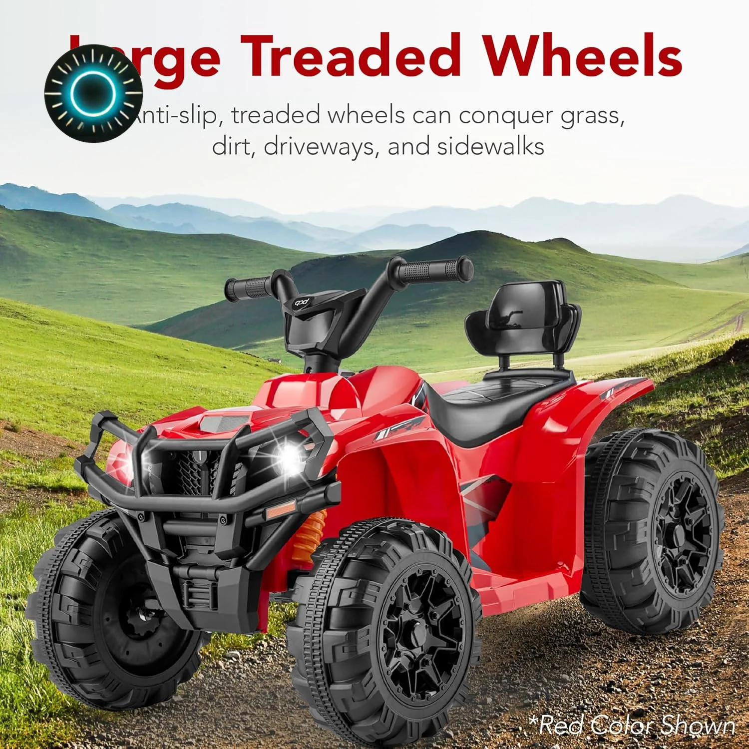 12V Kids Electric Ride-On ATV 4-Wheeler Quad Car Toy with Bluetooth Audio and 2.4 MPH Speed - Image 2