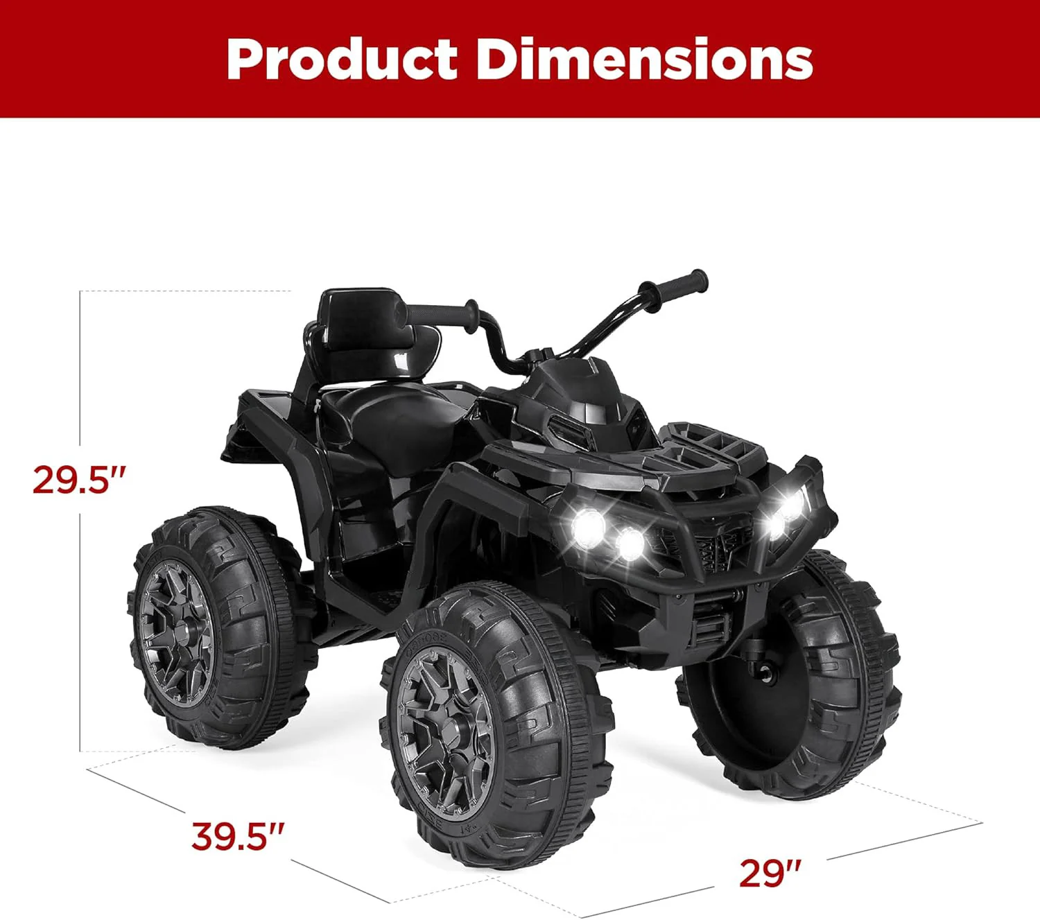 12V Kids Electric Ride-On ATV 4-Wheeler Quad Car Toy with Bluetooth Audio 3.7 MPH - Image 7