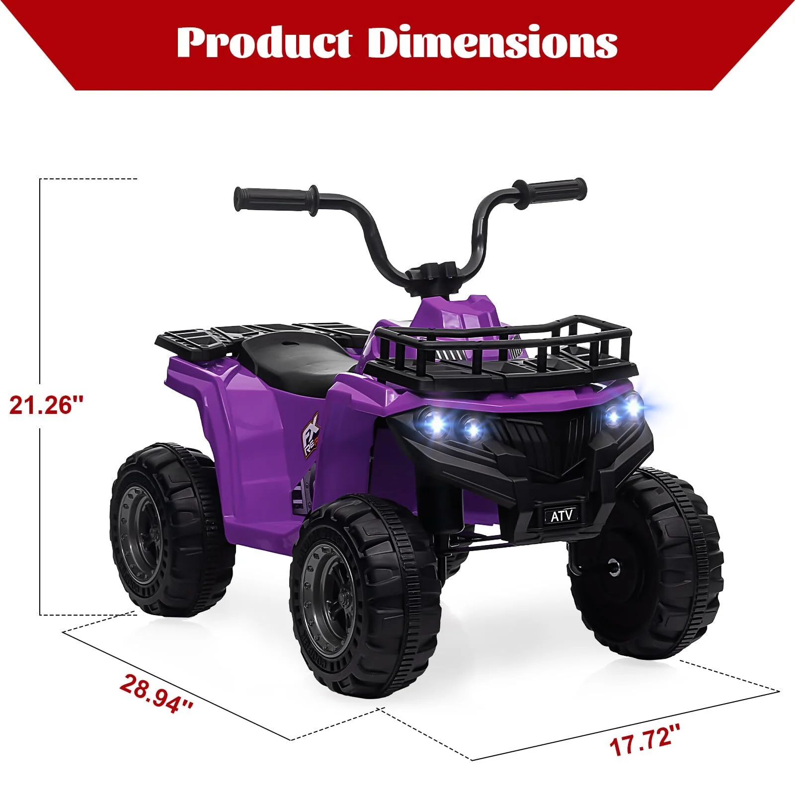 12V Kids Electric Ride-On 4 Wheeler ATV Quad with High/Low Speed Settings - Image 8