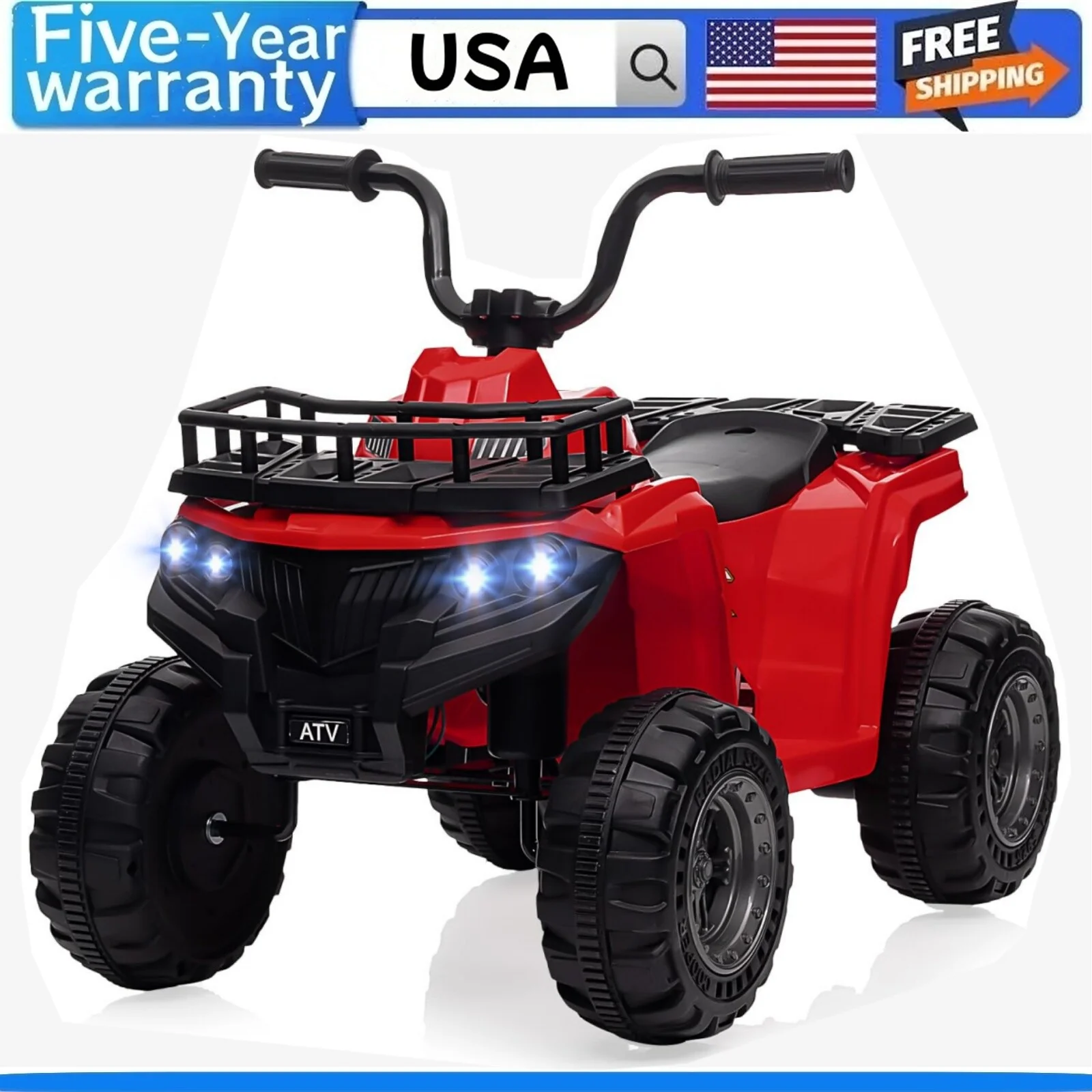 12V Kids Electric Ride-On 4 Wheeler ATV Quad with High/Low Speed Play Car - Image 9