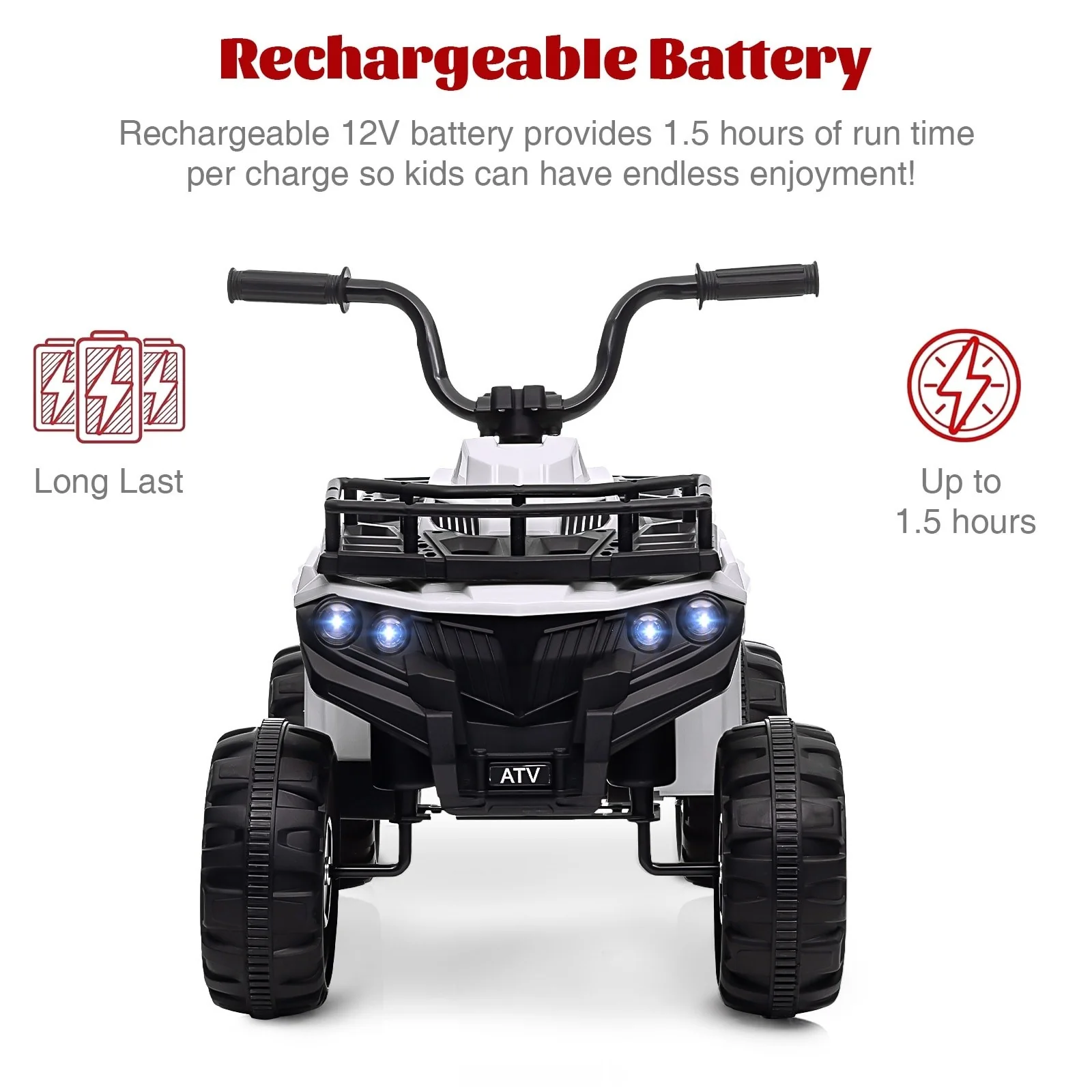 12V Kids Electric Ride-On ATV Car Toy with Bluetooth Features - Image 3