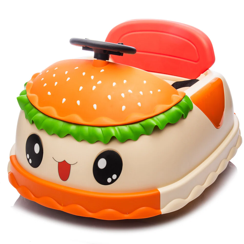 12V Kids Electric Ride-On Bumper Car with Parent Remote Control Realistic Hamburger Design - Image 24