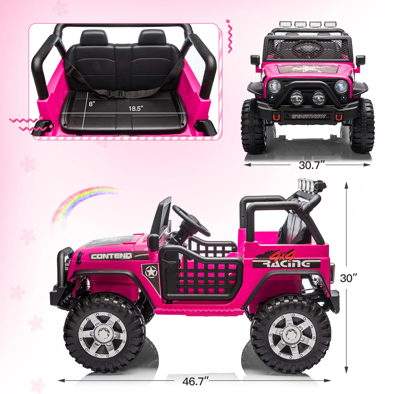 12V Electric Ride-On Power Wheel ATV Truck Car for Kids Ages 3-8 - Image 4
