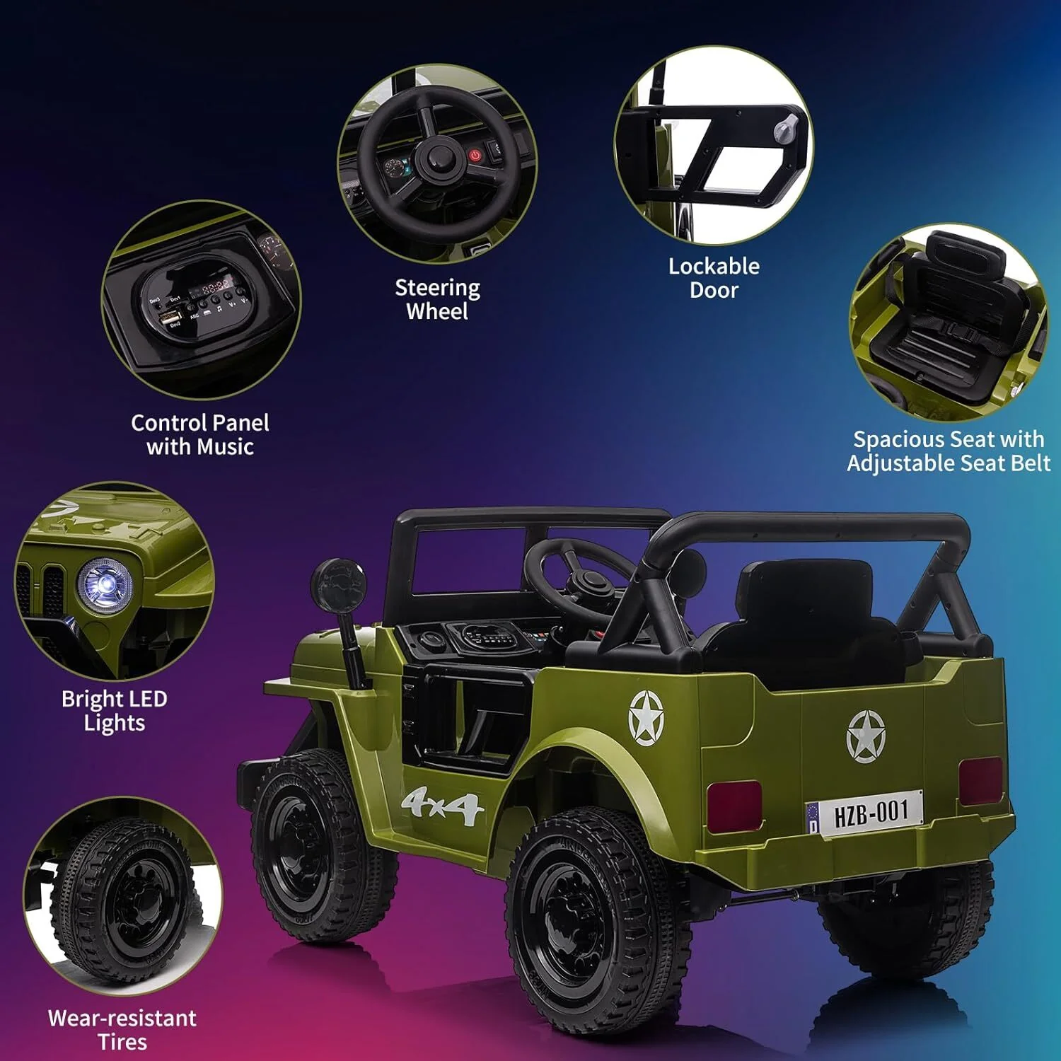 12V Electric Ride-On Jeep Car with Remote Control for Kids Ages 3-8 - Image 7