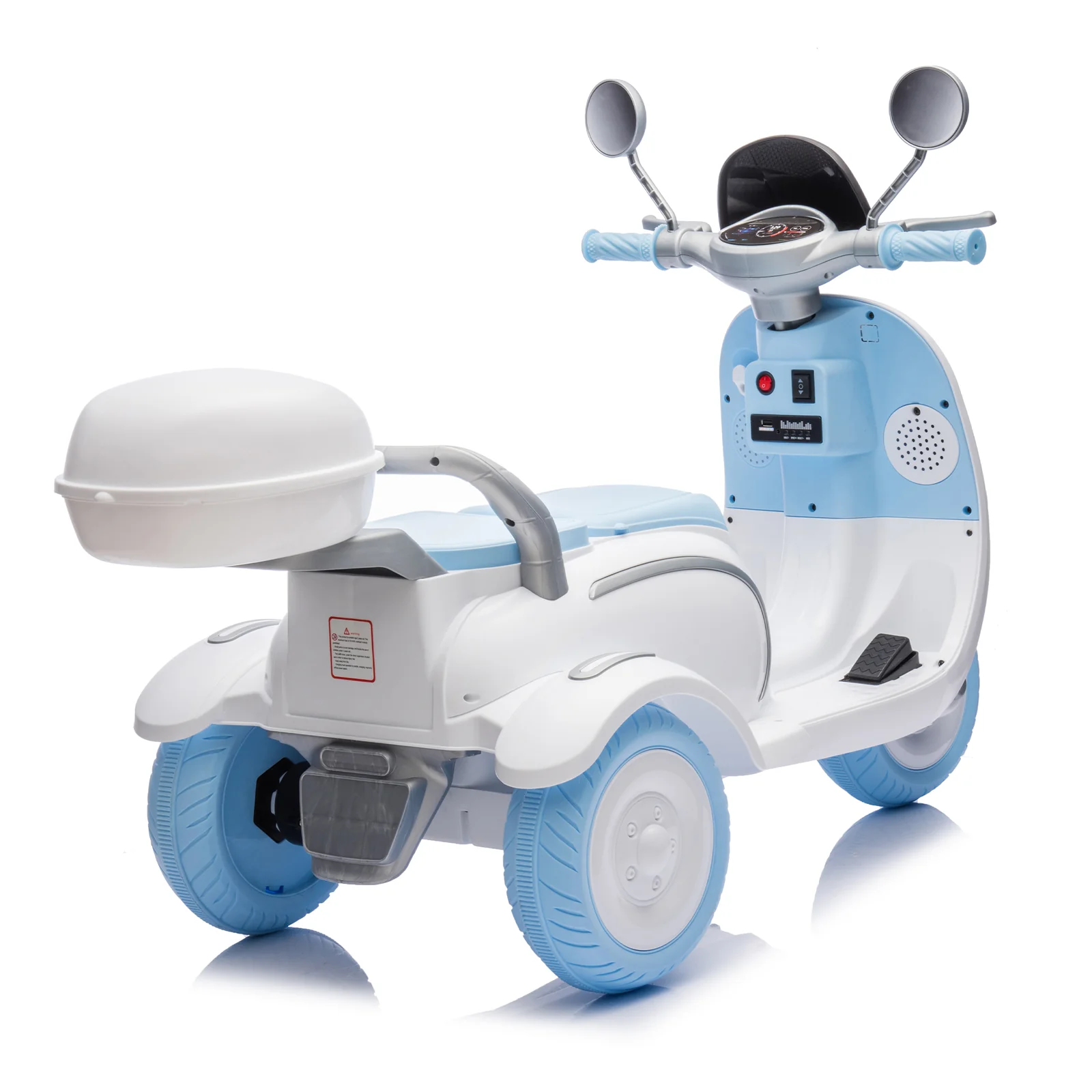 12V Kids Electric Ride-On Motorcycle Toy with 3 Wheels and Slow Start Safety Feature - Image 2