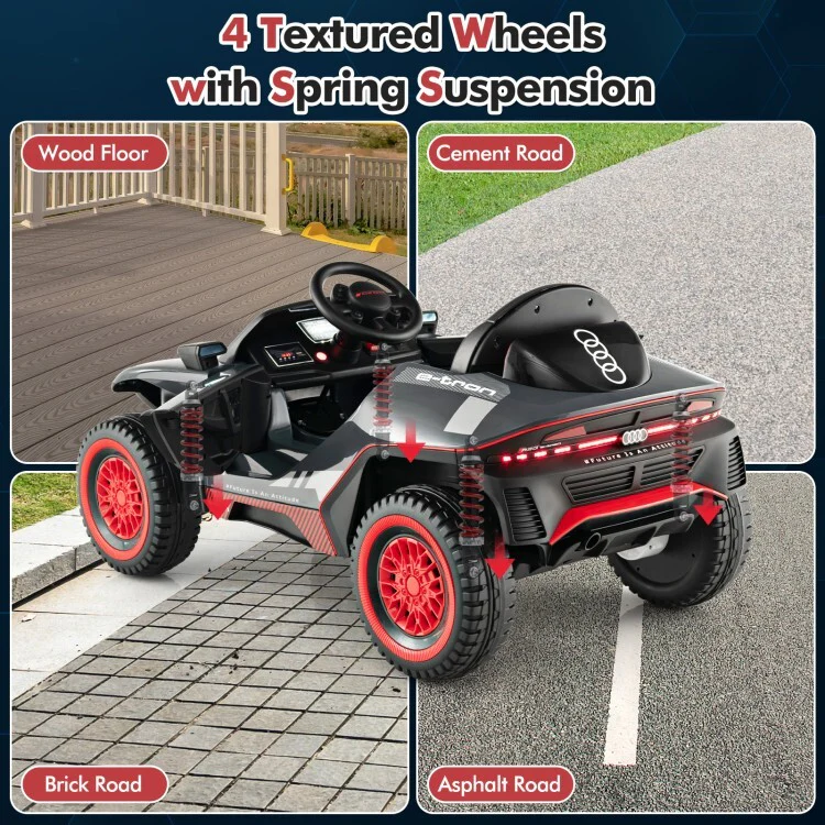12V Kids Electric Ride-On Racing Car with 2.4G Remote Control and 3 Speeds - Image 6