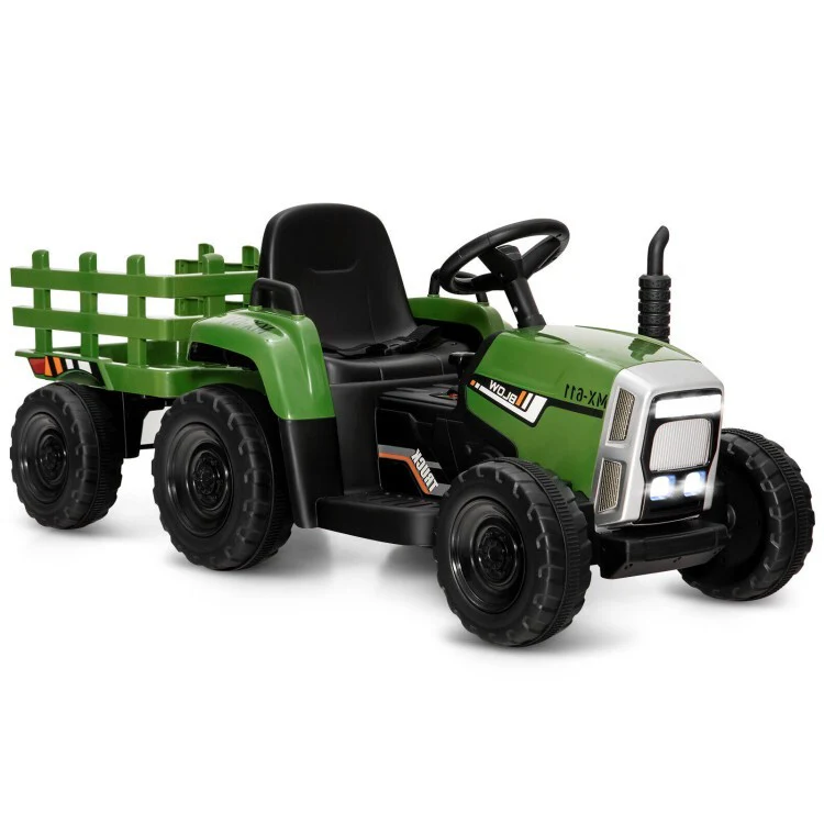 12V Kids Electric Ride-On Tractor with Detachable Trailer and Safety Belt - Image 2
