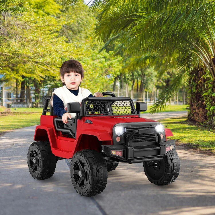 12V Kids Electric Ride-On Truck with Remote Control and Headlights - Image 2
