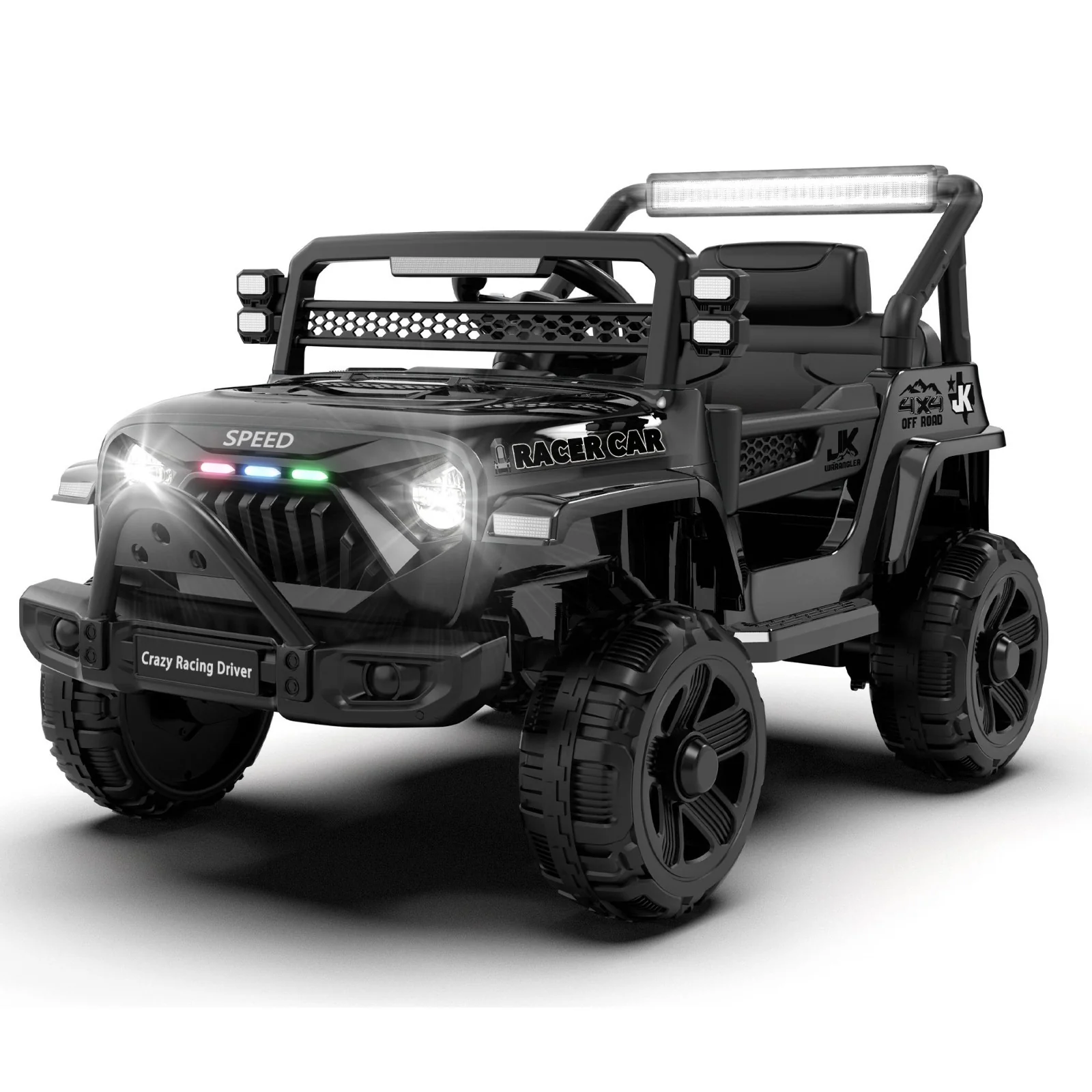 12V Electric Ride-On Truck for Kids with Parental Control, 2WD and Four-Wheel Suspension