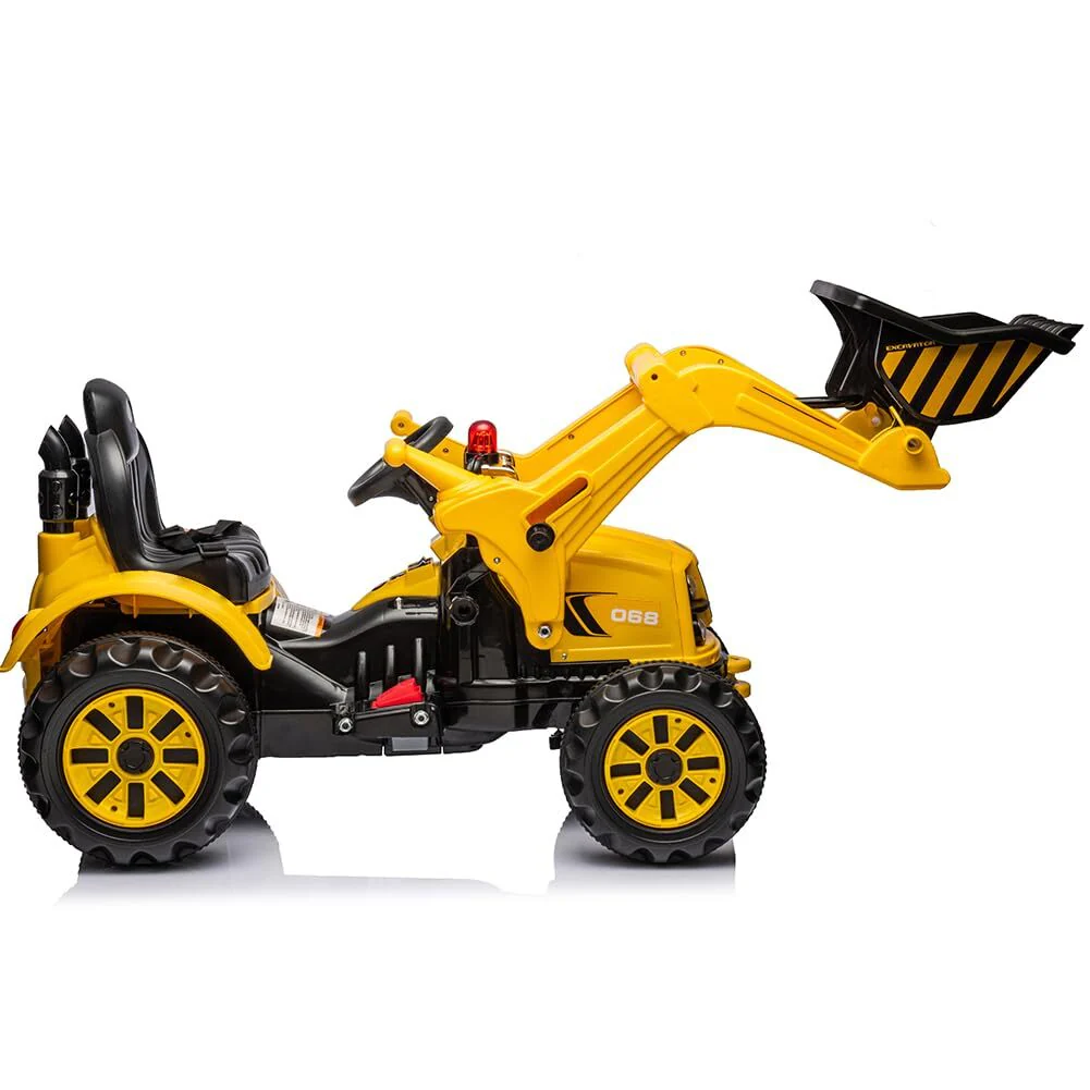 12V Battery-Powered Kids Ride-On Excavator Front Loader Construction Vehicle - Image 3