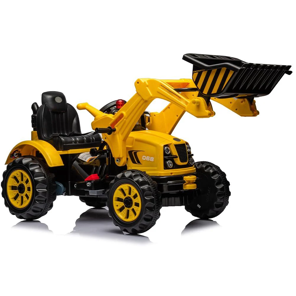 12V Battery-Powered Kids Ride-On Excavator Front Loader Construction Vehicle - Image 4