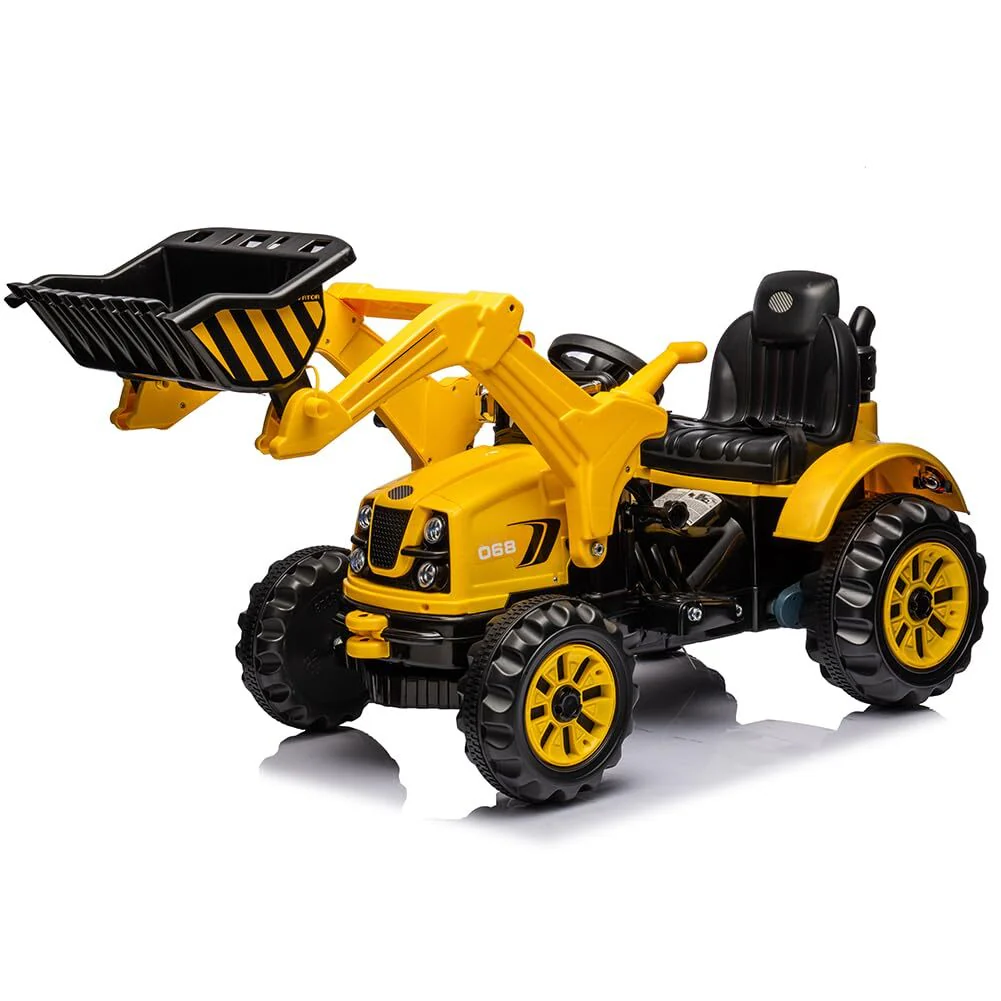 12V Battery-Powered Kids Ride-On Excavator Front Loader Construction Vehicle - Image 9