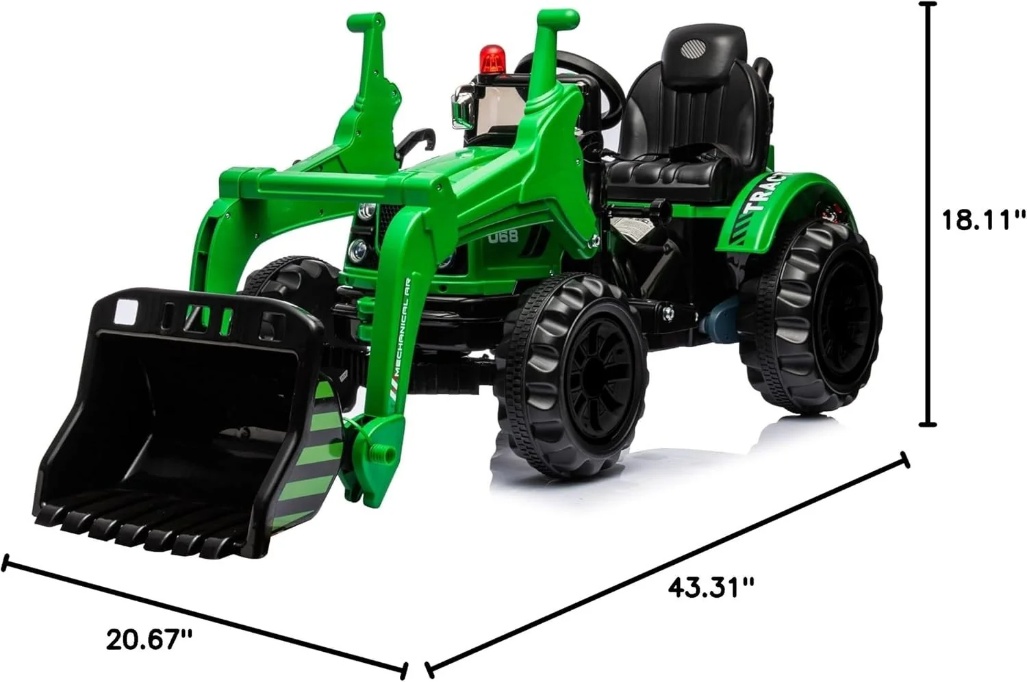 12V Kids Ride-On Excavator with Working Arm and Safety Belt - Image 12