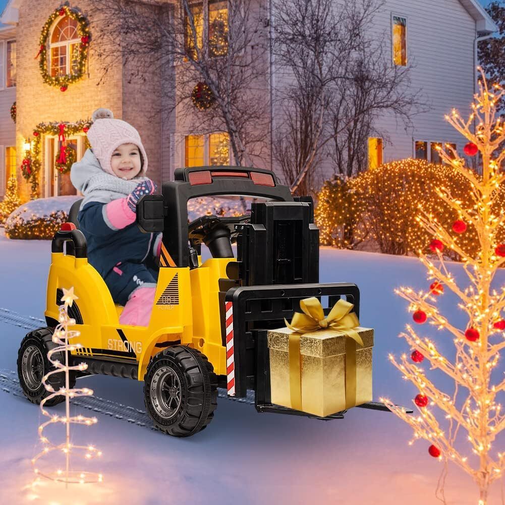 12V Electric Kids Ride-On Forklift Construction Toy Car with Remote Control - Image 10