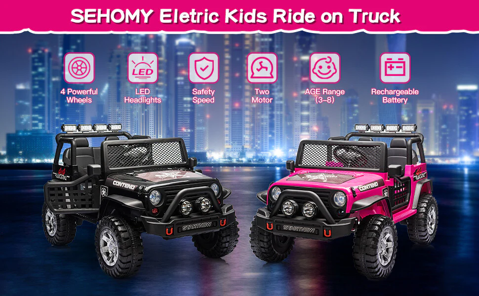 12V Electric Kids Ride On Jeep Car Toy Truck with Remote Control - Image 11