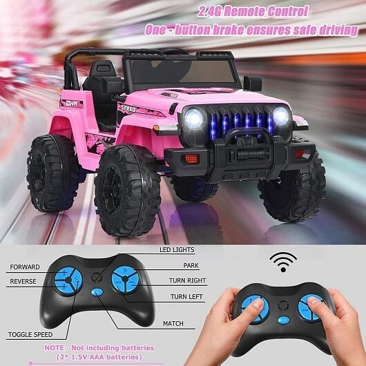 12V Pink Kids Ride-On Jeep Car with 2.4G Remote Control - Image 3