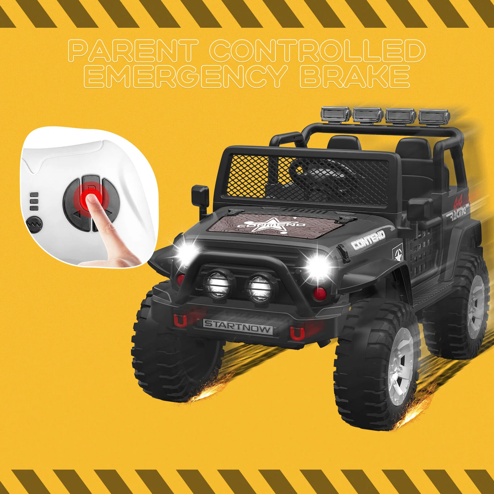 12V Kids Ride On Jeep Car with LED Lights and Safety Belt - Perfect Gift for Boys and Girls - Image 7