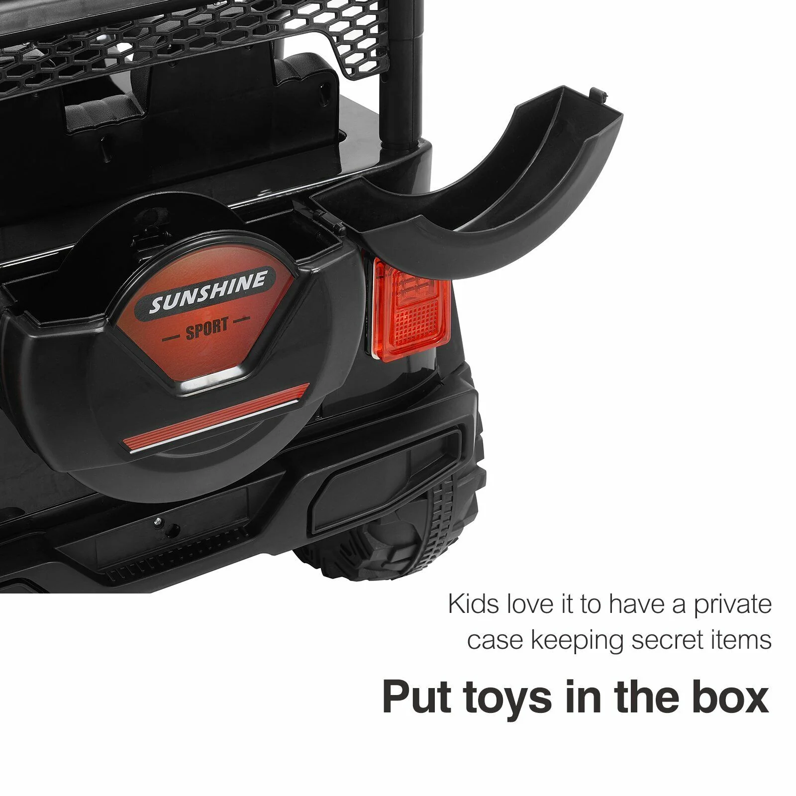 12V Kids Ride On Jeep with Remote Control, USB and Bluetooth Connectivity - Black - Image 4