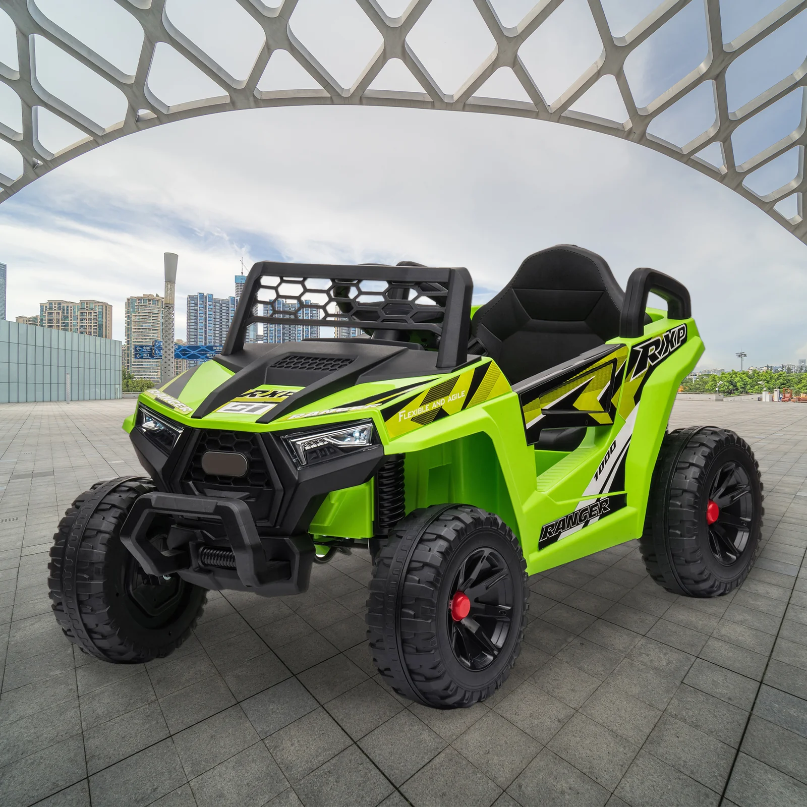 12V Electric Kids Ride-On Mini UTV Car with Front LED Lights and Horn Single Seat - Image 13