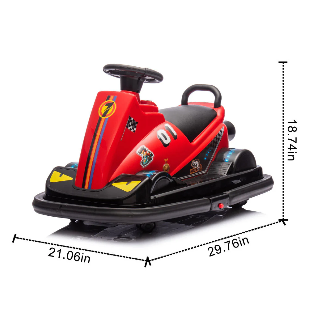 12V Kids Ride-On Motor Bumper Car with 360-Degree Rotation System - Image 2